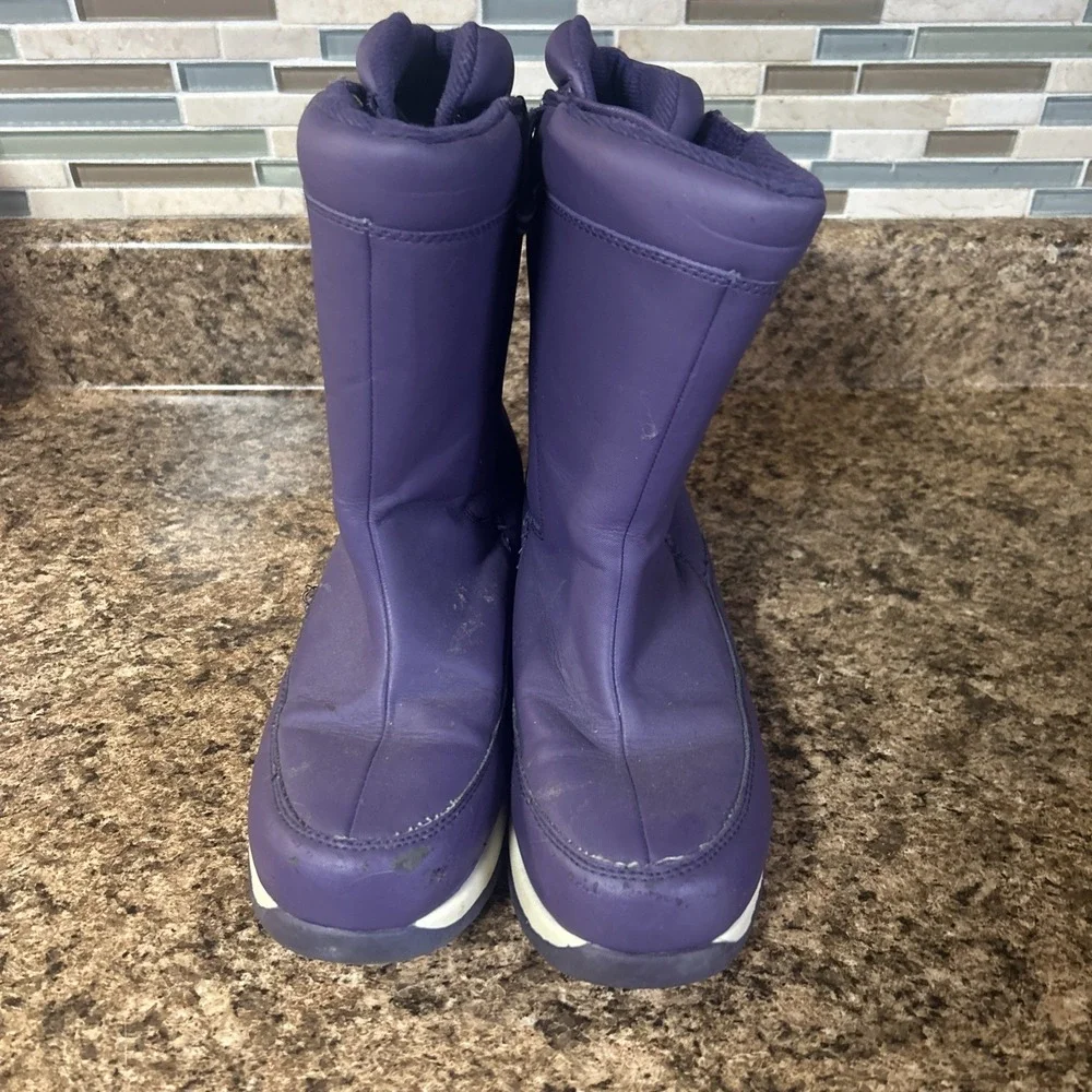 Lands End Big Girls‎ Winter Boots Snow Rain Purple Insulated Size 6
